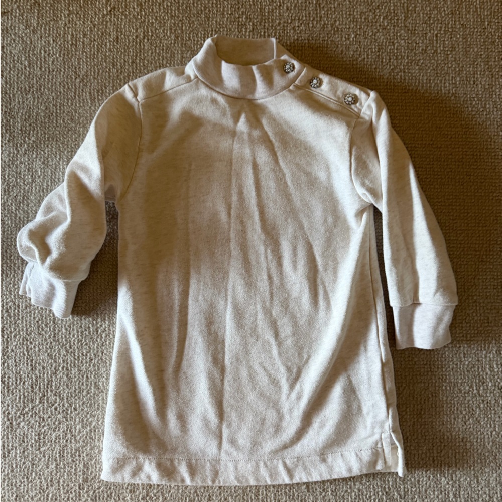Crewcuts Cream Cowl Neck Sweater with Button Accents